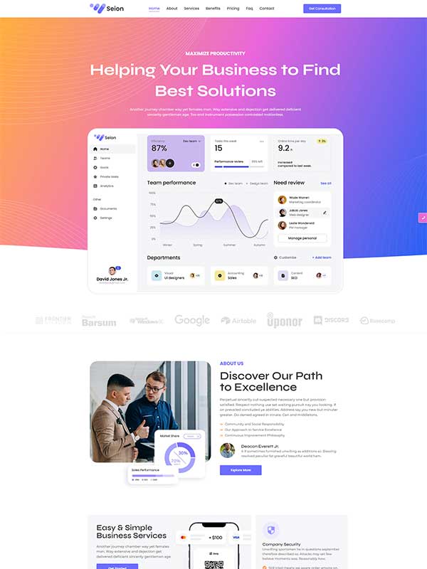 Landing Page — Business V2